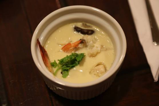 #2 chawan mushi - with prawn, chicken, scallops, & shitake mushrooms