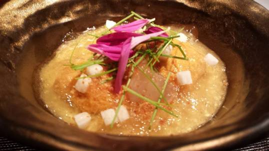 #2 uni & botan ebi in japanese corn veloute