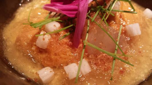#2 uni & botan ebi in japanese corn veloute
