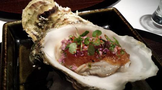 #4 oyster sashimi with vinaigrette jelly?
