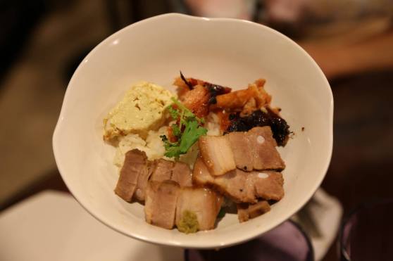 #7 kakuni (japanese braised belly pork) don with miso salmon belly