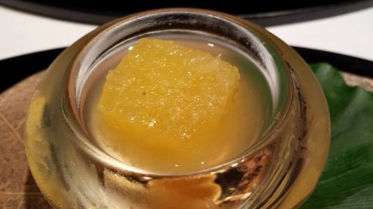 #9 palate cleanser - pineapple & ginger sauce