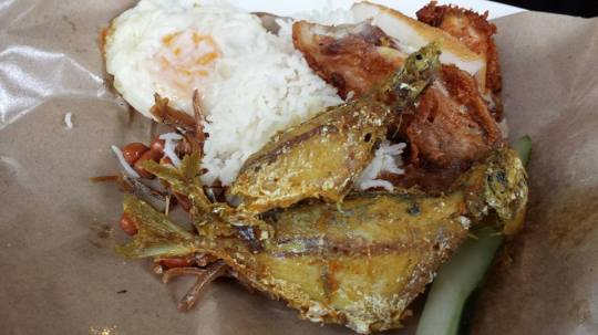 Adam's nasi lemak fish+chicken S$4.50