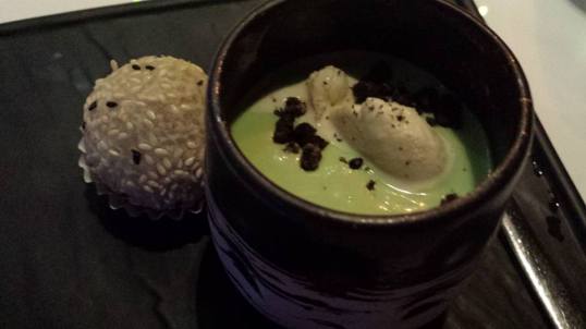 #8 avocado ice cream & sesame dumpling