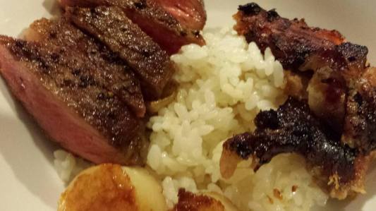 beef miso salmon belly scallop don