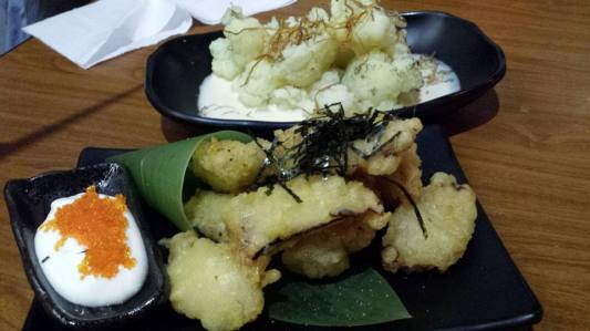 ctopus tempura & cauliflower