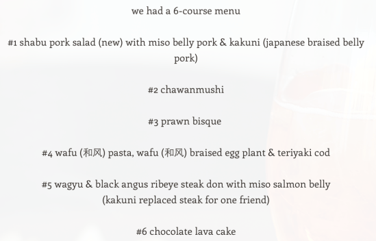 we had a 6-course menu