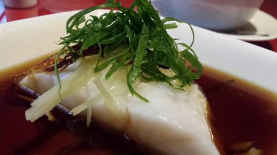 steamed fish fillet with ginger & orange peell