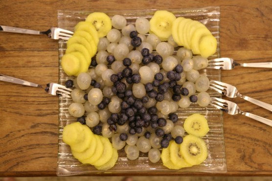 fruits - golden kiwi fruits, longans & blueberries