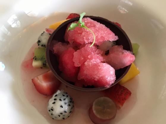 fresh fruit melange. grapefruti shaved ice