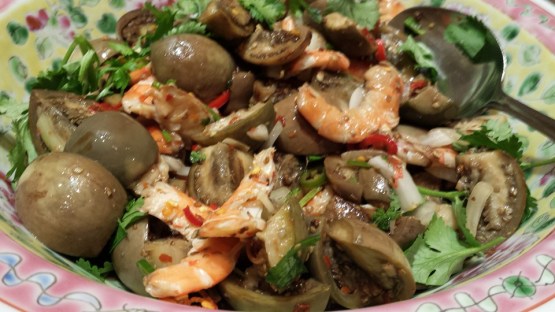 prawn mushroom salad