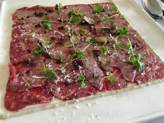 wagyu carpaccio. truffle cream