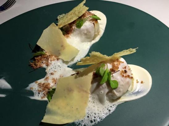 diver scallops. parmesan. bacon. carbonara style