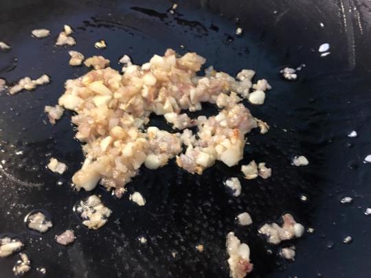 browning shallots then garlic