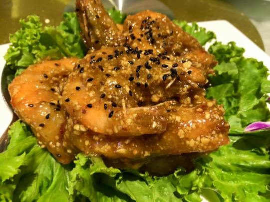 #6 nice done prawns - sauce too sweet