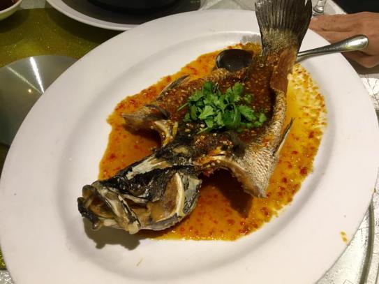 #3 deepfried seabass in thai sauce