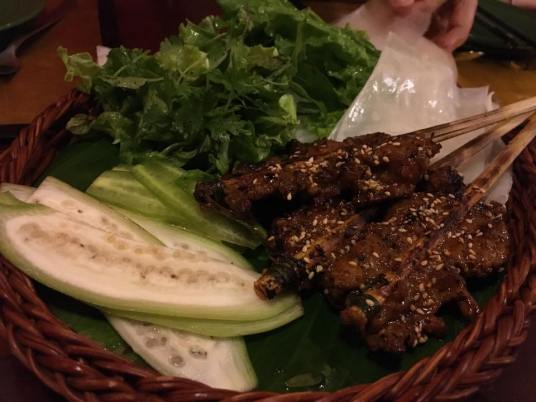 grilled pork with rice paper