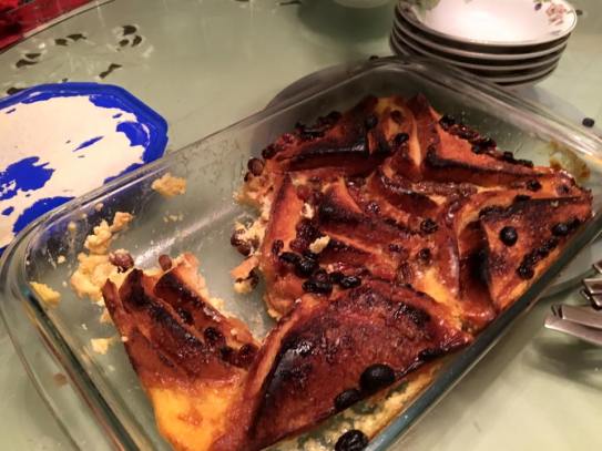 very good bread pudding with vanilla ice cream