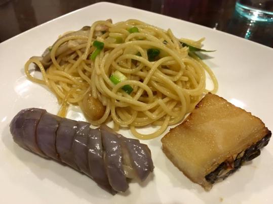 wafu 和风 pasta+wafu 和风 eggplants+teriyaki cod