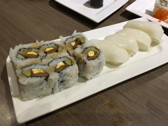 anago cheese sushi & ika sushi