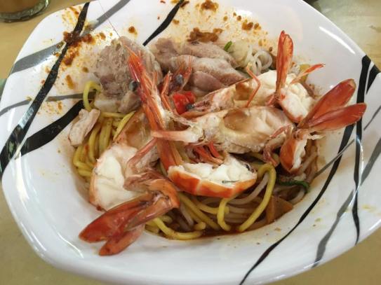 big prawn noodles with bakut dry