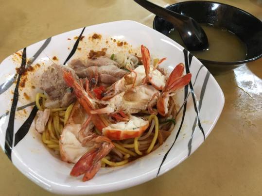 big prawn noodles with bakut dry