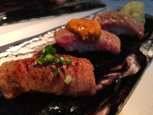 wagyu sushi in 3 flavours