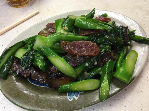 waxed meat & sausage with kailan 腊味炒芥兰