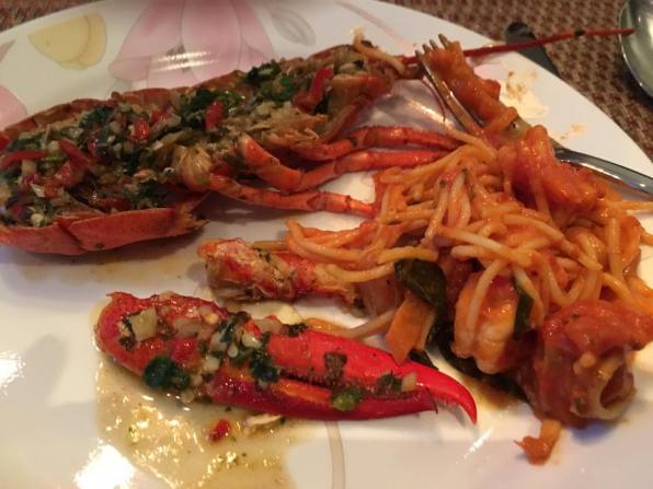 gordon ramsay grilled lobster＋prawn pasta in pink sauce