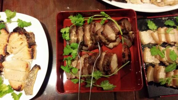 teriyaki cod, char siew, miso belly pork