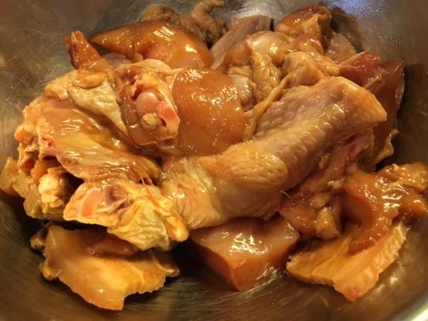 1/2 chicken deboned & seasoned