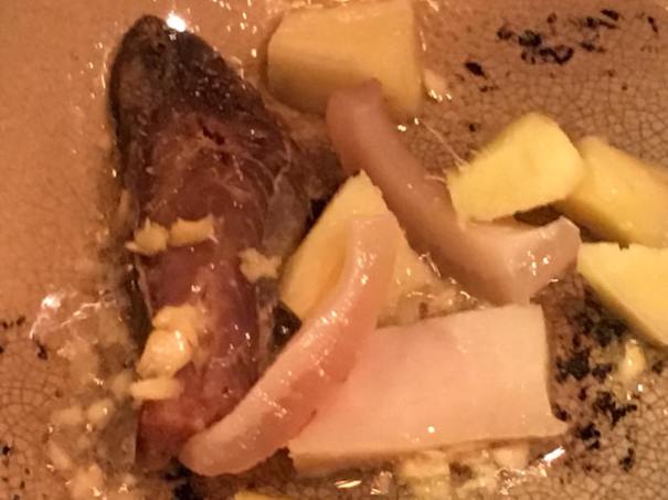 frying ginger, garlic, salted fish