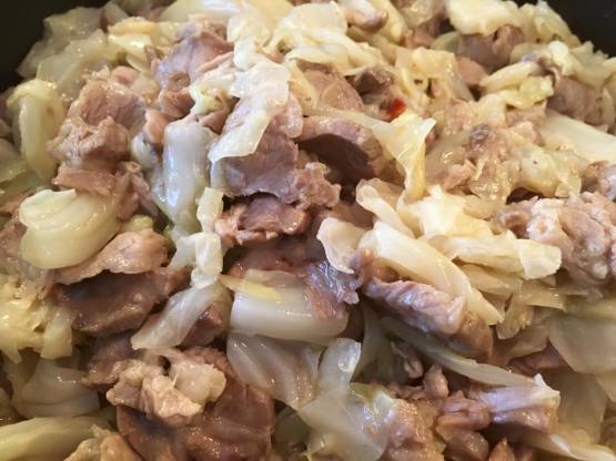 pork collar with cabbage