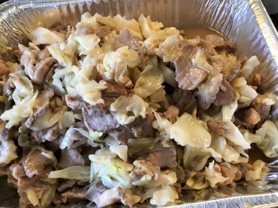 pork collar with cabbage