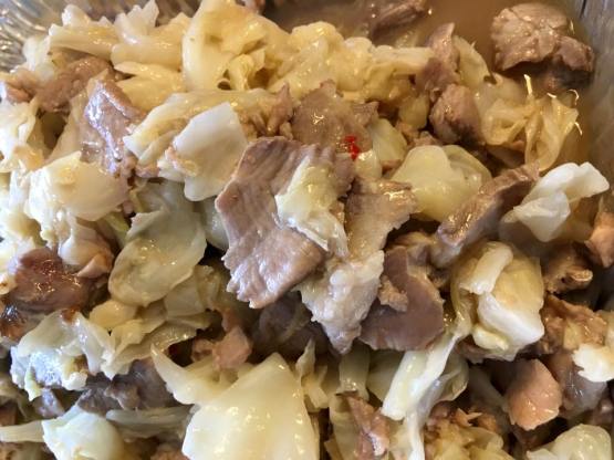 pork collar with cabbage