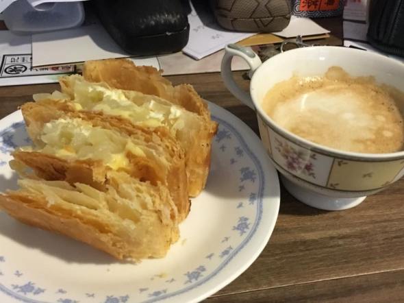 apple strudel + coffee