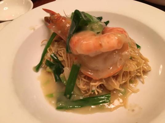 big prawn crispy noodles S$15