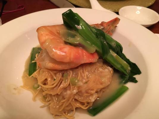 big prawn crispy noodles S$15