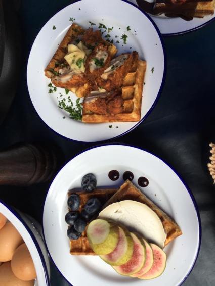 chicken & waffle, cheese & waffle