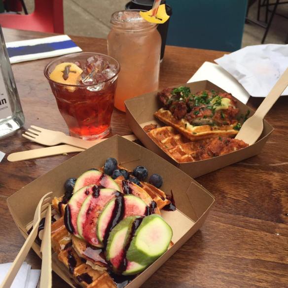 chicken & waffle, cheese & waffle