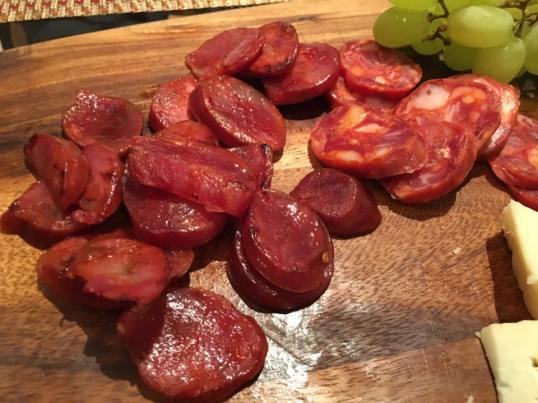 cooked & ucooked portugese chorizo