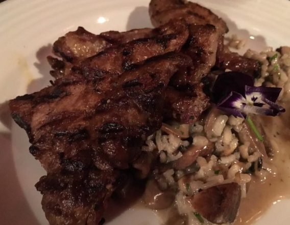 kurobuta with funghi risotto