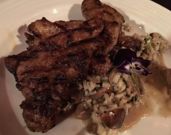 kurobuta with funghi risotto