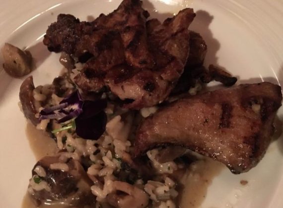 kurobuta with funghi risotto