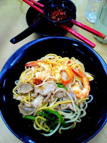 S$3.50 prawn noodles dry