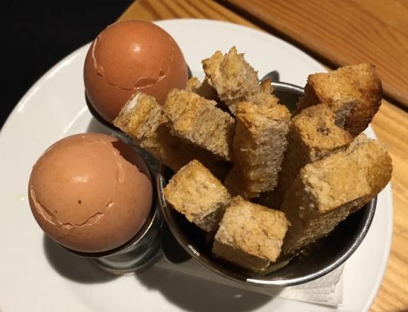 soft boiled egg with toast