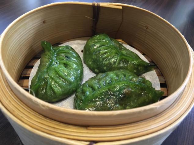 spinach musroom dumpling