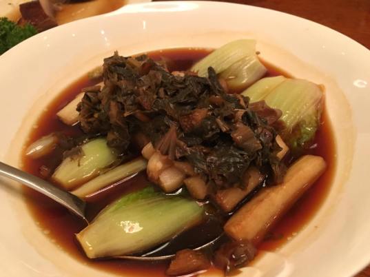 steamed mei cai eggplant & wawa cai S$18