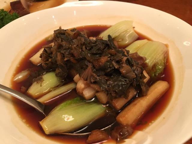 steamed mei cai eggplant & wawa cai S$18