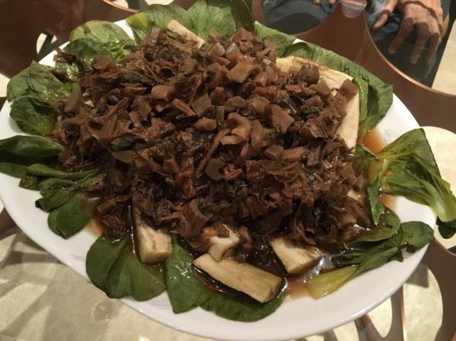 #4 steamed sweet mei cai + aubergines + baby nai bai